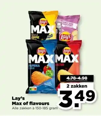 PLUS Lay's Max of flavours aanbieding