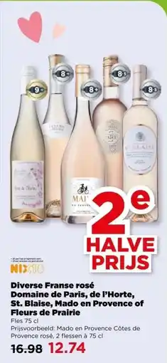 PLUS Diverse Franse rosé Domaine de Paris, de l'Horte, St. Blaise, Mado en Provence of Fleurs de Prairie aanbieding