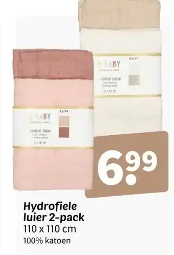 Wibra Hydrofiele luier 2-pack aanbieding