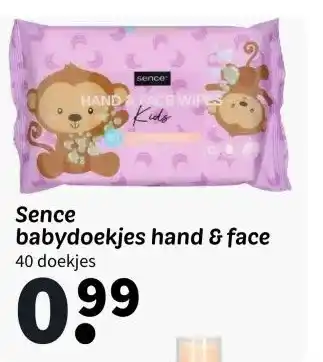 Wibra Sence babydoekjes hand & face 40 doekjes aanbieding