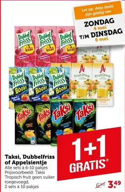 Coop Taksi, Dubbelfriss of Appelsientje aanbieding