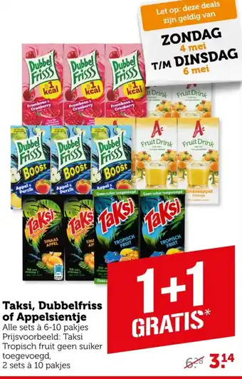 Coop Taksi, Dubbelfriss of Appelsientje aanbieding