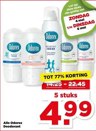 PLUS Alle Odorex Deodorant aanbieding