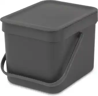 Amazon Brabantia Sort & Go Prullenbak, Afvalemmer, Grey, 6 Liter aanbieding