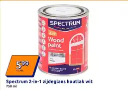 Action Spectrum 2 in 1 zijdeglans houtlak wit aanbieding