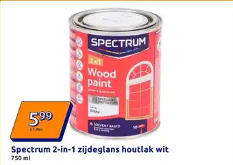Action Spectrum 2 in 1 zijdeglans houtlak wit aanbieding