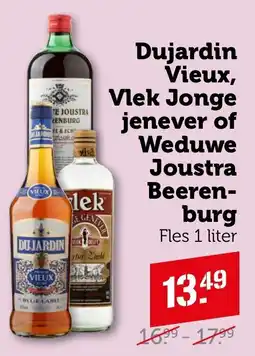 Coop Dujardin Vieux, Vlek Jonge jenever of Weduwe Joustra Beeren burg aanbieding