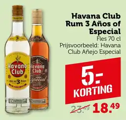 Coop Havana Club Rum 3 Años of Especial aanbieding