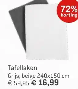 Dekamarkt Tafellaken Grijs, beige aanbieding