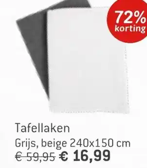 Dekamarkt Tafellaken Grijs, beige aanbieding