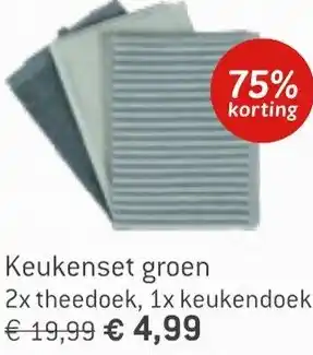 Dekamarkt Keukenset groen aanbieding