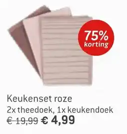 Dekamarkt Keukenset roze aanbieding