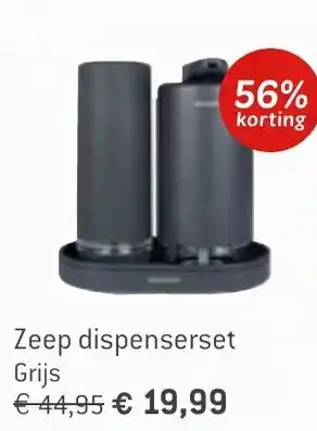 Dekamarkt Zeep dispenserset Grijs aanbieding