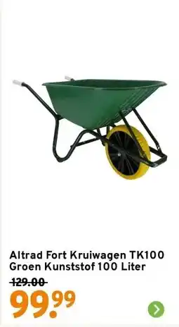 GAMMA Altrad Fort Kruiwagen TK100 Groen Kunststof 100 Liter aanbieding