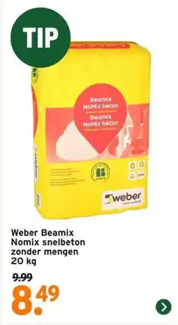 GAMMA Weber Beamix Nomix snelbeton zonder mengen 20 kg aanbieding