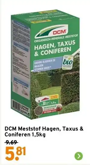 GAMMA DCM Meststof Hagen, Taxus & Coniferen 1,5kg aanbieding