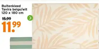 GAMMA Buitenkleed Tavira beige/wit 120 x 180 cm aanbieding