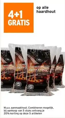 GAMMA 4+1 GRATIS op alle haardhout aanbieding