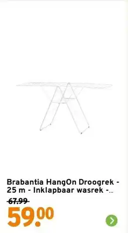 GAMMA Brabantia HangOn Droogrek - 25 m - Inklapbaar wasrek - White aanbieding