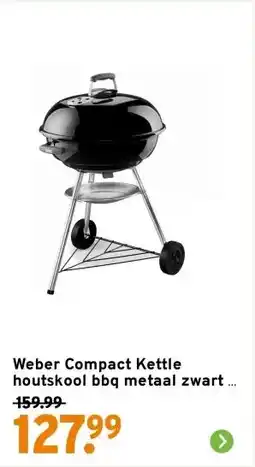 GAMMA Weber Compact Kettle houtskool bbq metaal zwart ø 57 cm aanbieding
