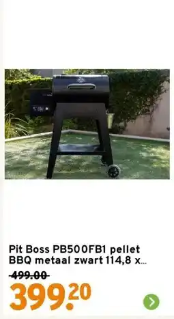 GAMMA Pit Boss PB500FB1 pellet BBQ metaal zwart 114,8 x 616,5 x 102 cm aanbieding
