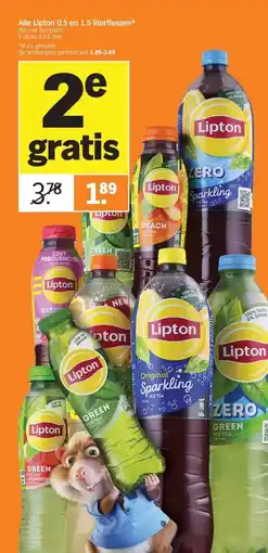 Albert Heijn Alle Lipton 0.5 en 1.5 literflessen* aanbieding