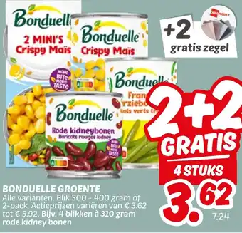 Dekamarkt Bonduelle groente aanbieding