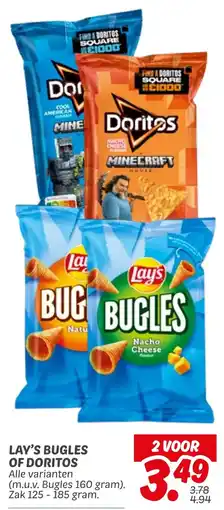 Dekamarkt Lay's bugles of doritos aanbieding