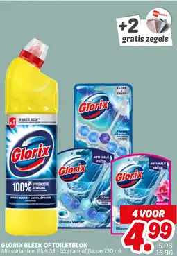 Dekamarkt Glorix bleek of toiletblok aanbieding