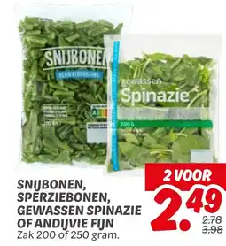 Dekamarkt Snijbonen, sperziebonen, gewassen spinazie of andijvie fijn aanbieding
