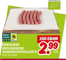Dekamarkt Dekavers biologische runderchipolata's aanbieding