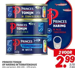 Dekamarkt Princes tonijn of haring in tomatensaus aanbieding