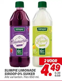 Dekamarkt Slimpie limonade siroop 0% suiker aanbieding