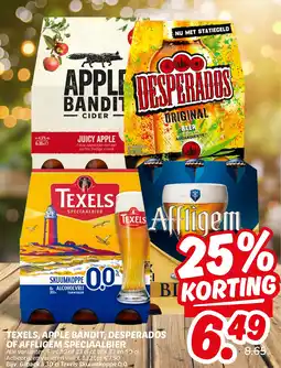 Dekamarkt Texels, apple bandit, desperados of affligem speciaalbier aanbieding