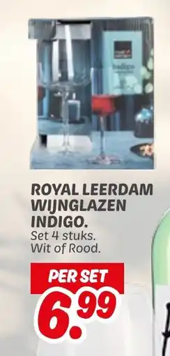 Dekamarkt Royal leerdam wijnglazen indigo aanbieding