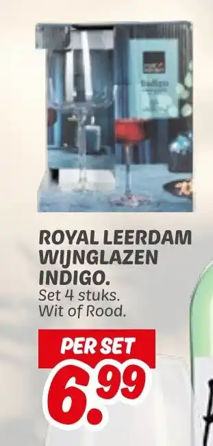 Dekamarkt Royal leerdam wijnglazen indigo aanbieding