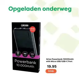 The Read Shop Grixx Powerbank 10000mAh with Micro USB/USB-C Port aanbieding