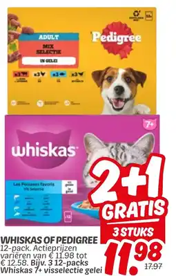 Dekamarkt Whiskas of pedigree aanbieding