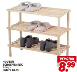 Dekamarkt Houten schoenenrek aanbieding