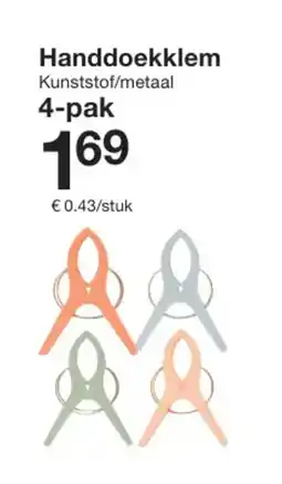 Zeeman Handdoekklem aanbieding