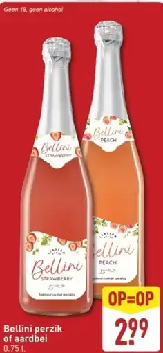 ALDI Bellini perzik of aardbei aanbieding