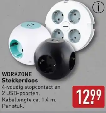 ALDI WORKZONE Stekkerdoos aanbieding