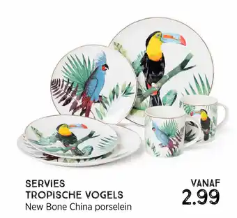 Xenos Servies tropische vogels1 aanbieding