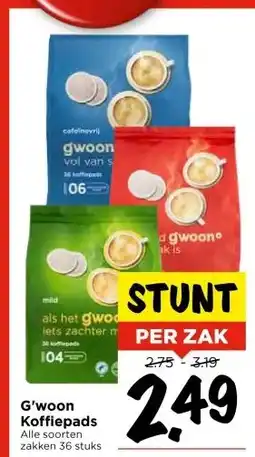 Vomar Voordeelmarkt G'woon Koffiepads aanbieding