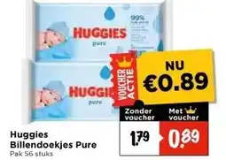 Vomar Voordeelmarkt Huggies Billendoekjes Pure aanbieding