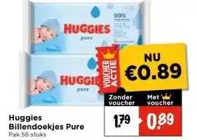 Vomar Voordeelmarkt Huggies Billendoekjes Pure aanbieding