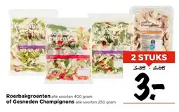 Vomar Voordeelmarkt Roerbakgroenten alle soorten 400 gram of Gesneden Champignons alle soorten 250 gram aanbieding