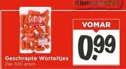 Vomar Voordeelmarkt Geschrapte Worteltjes aanbieding