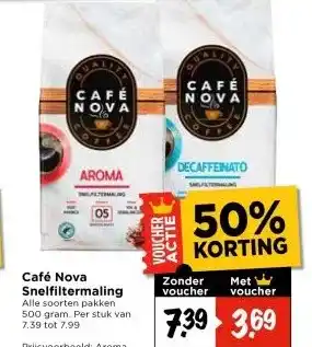 Vomar Voordeelmarkt Café Nova Snelfiltermaling aanbieding