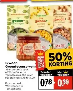 Vomar Voordeelmarkt G'woon Groenteconserven aanbieding